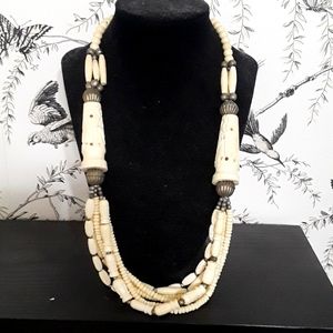 Faux Ivory like beaded necklace